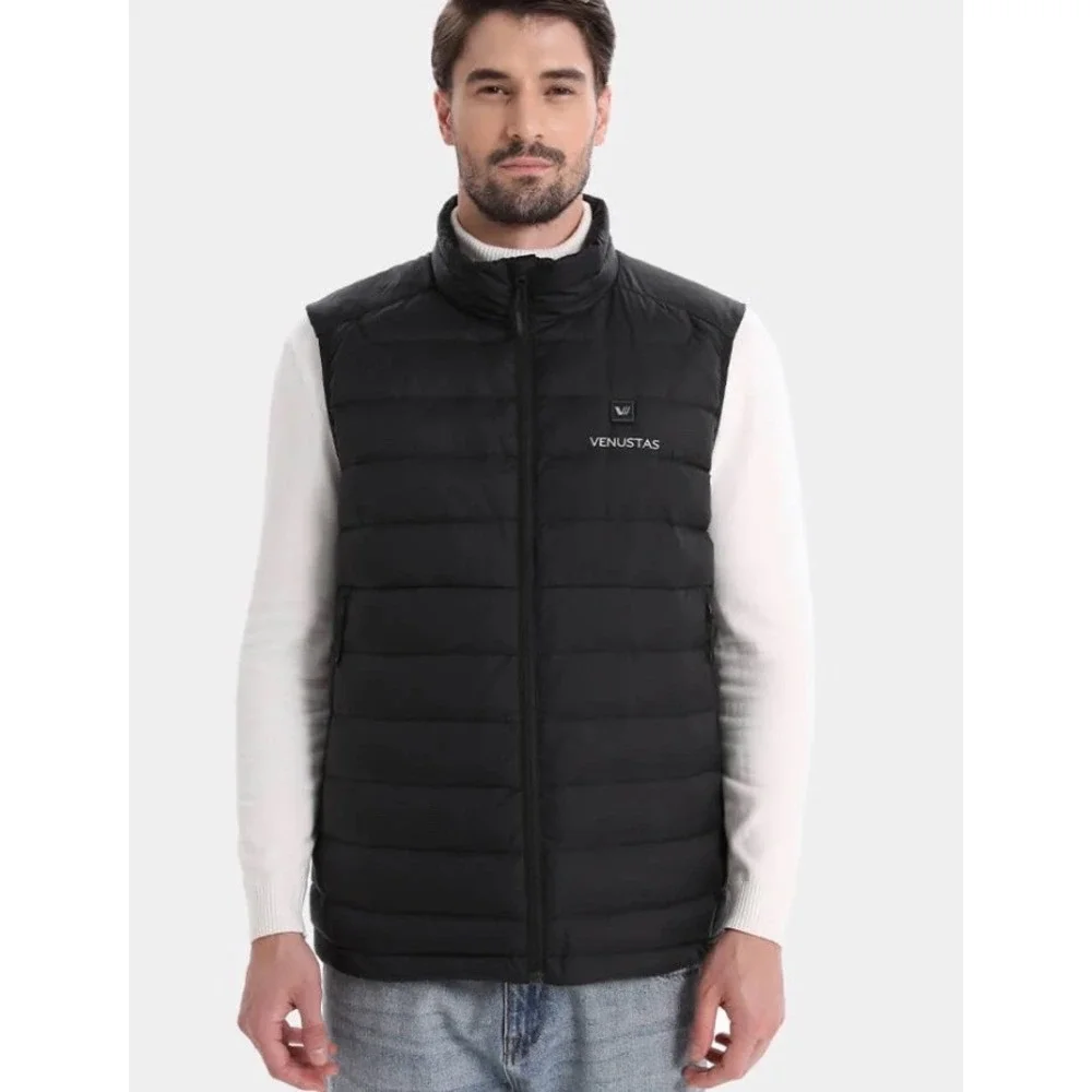 Venustas Recycled Heated Lightweight Down Vest 7.4V, EM29 Black Small New W/ Tag